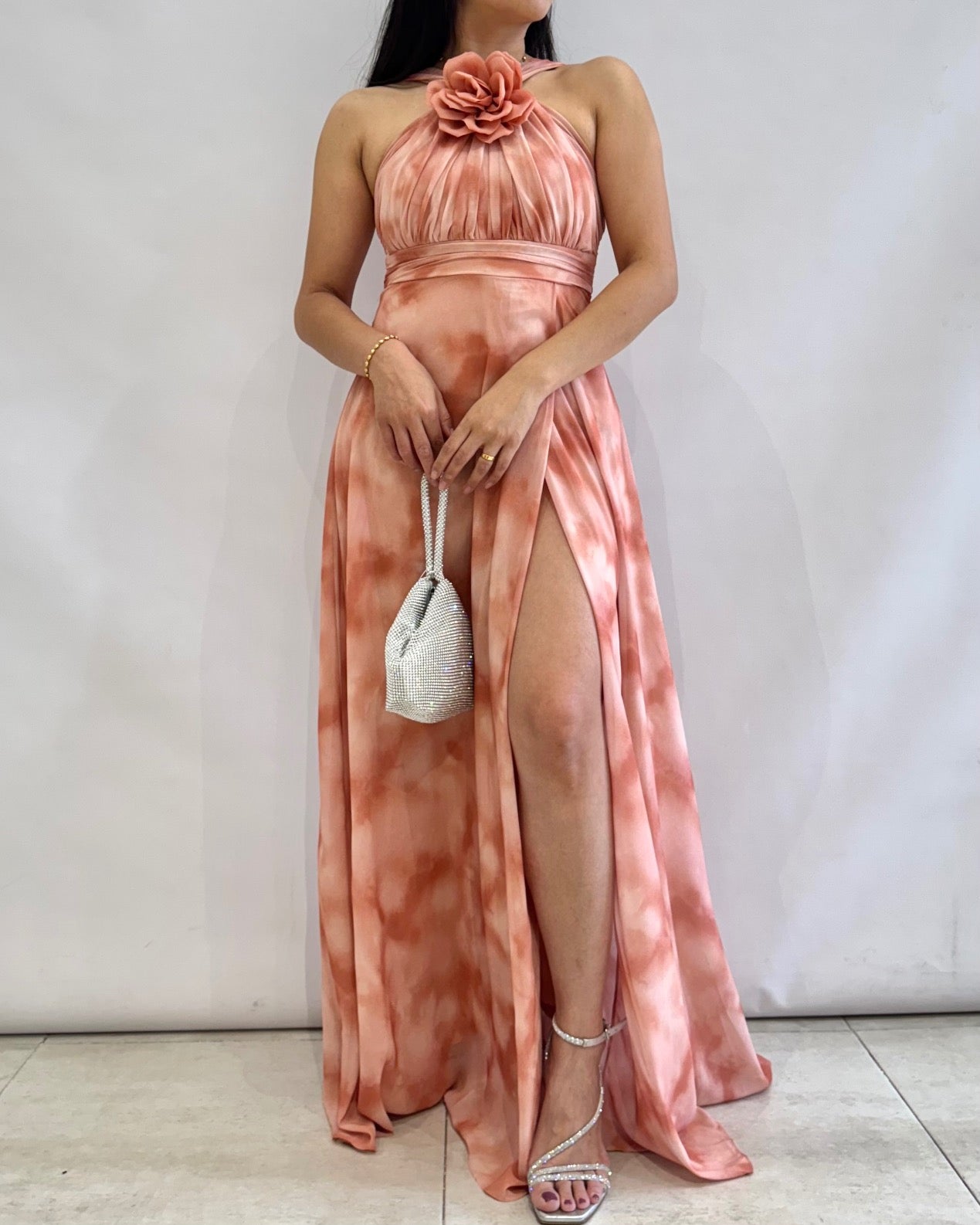 Vestido largo estampado 25130