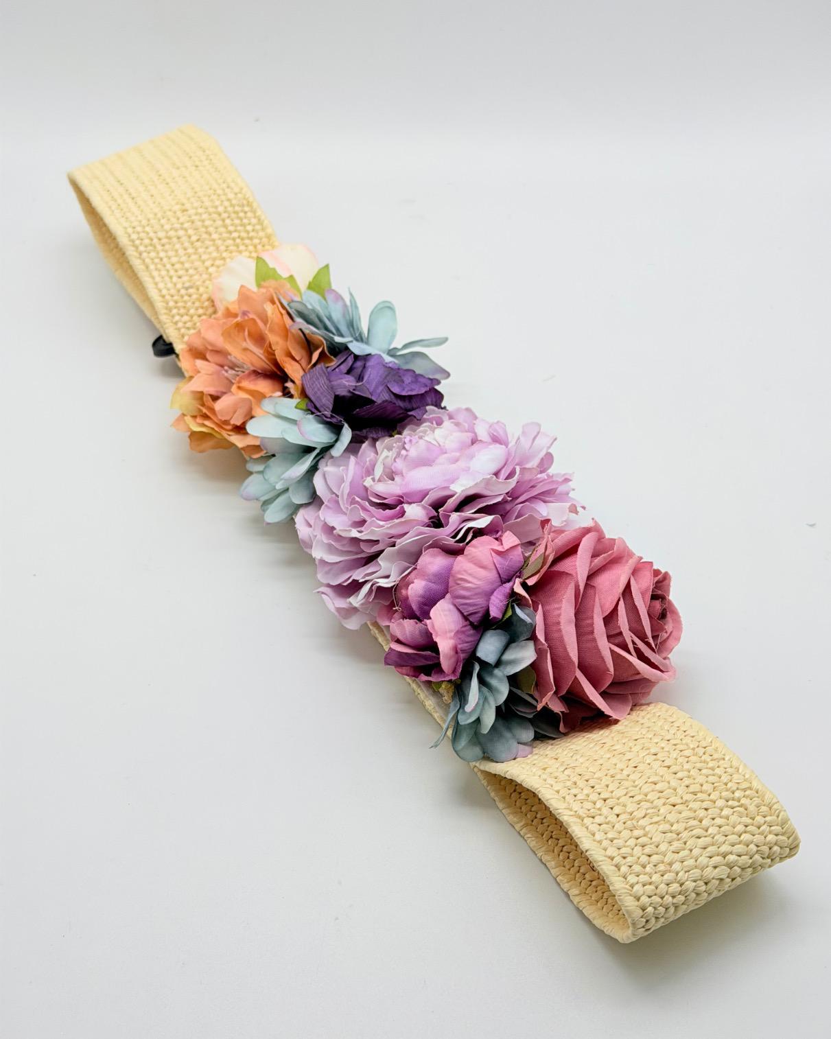 Cinturon de flores rafia BB551226