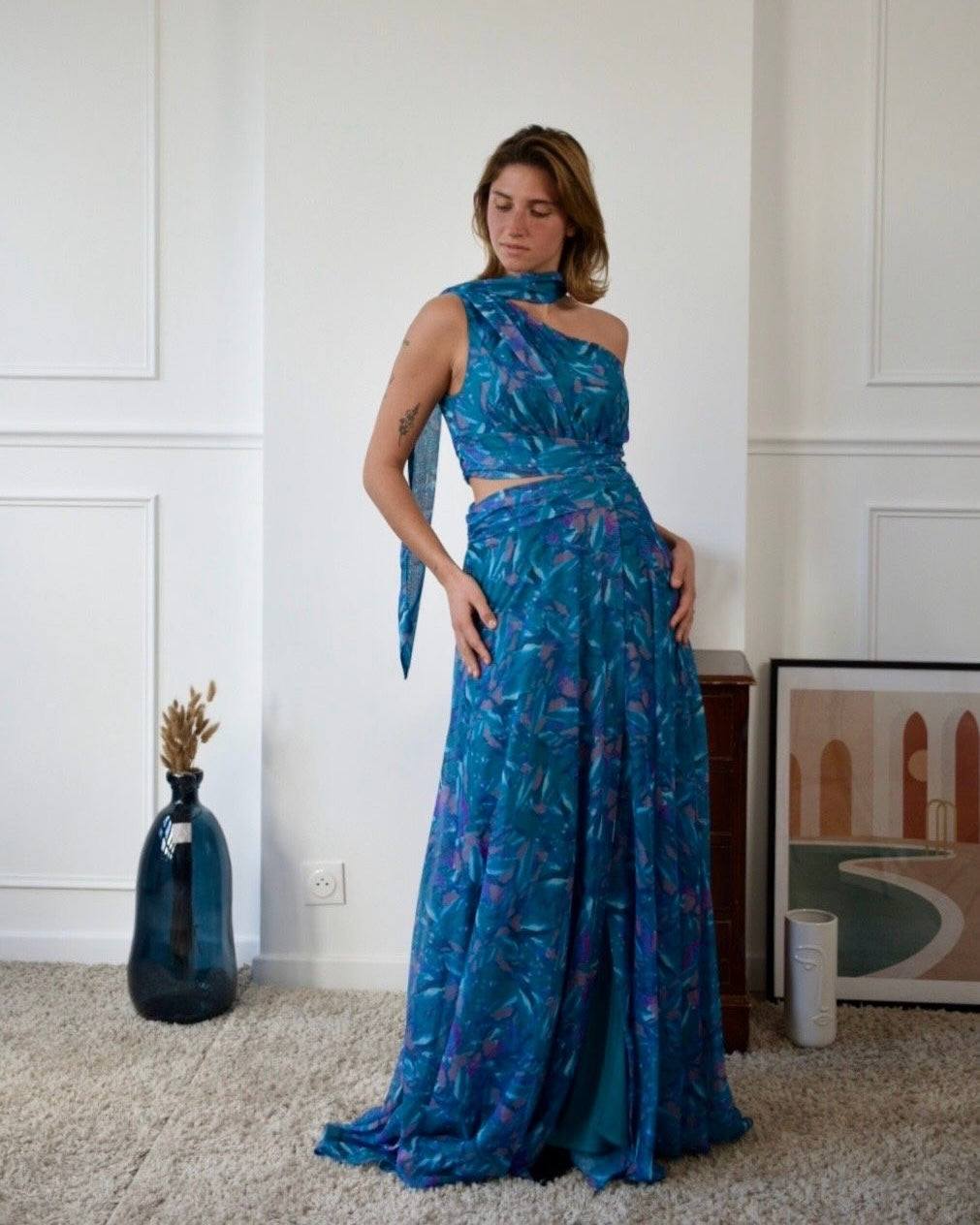 Vestido largo estampado 22393-2