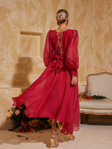 Vestido midi organza LYC0052