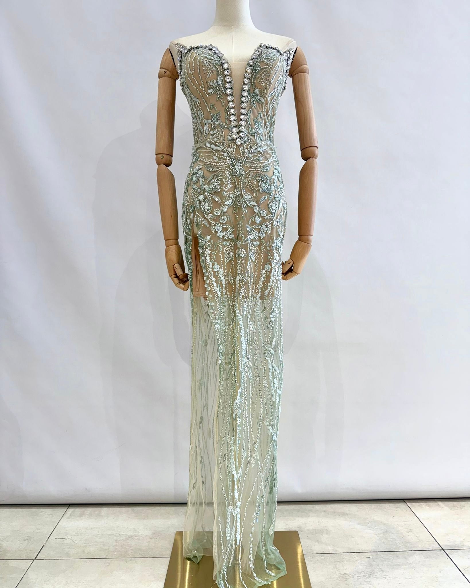 Vestido largo pedreria LYS504