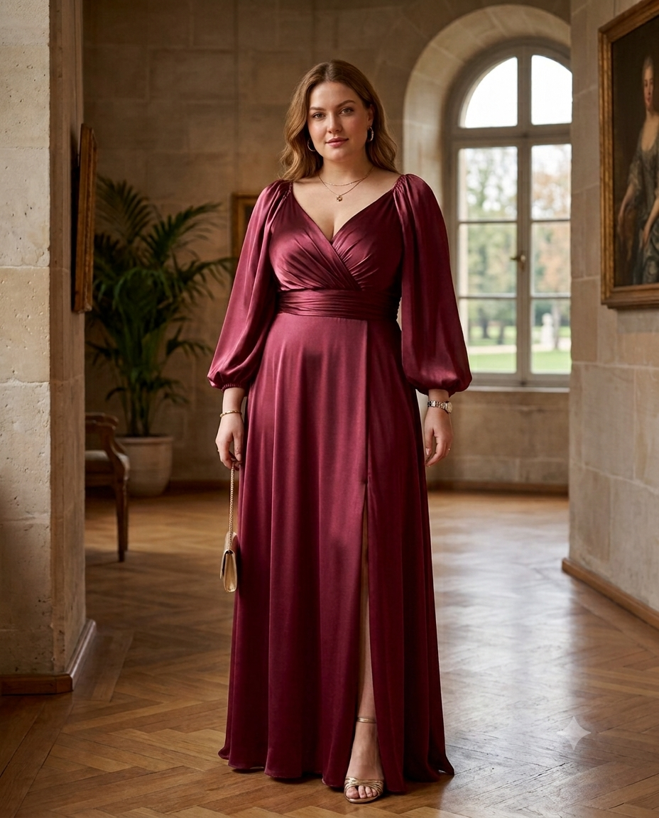 Long dress with sleeves R8307G