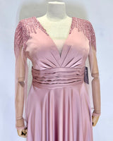 Vestido largo con mangas R8346