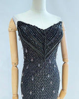 Vestido largo perlas TYS055
