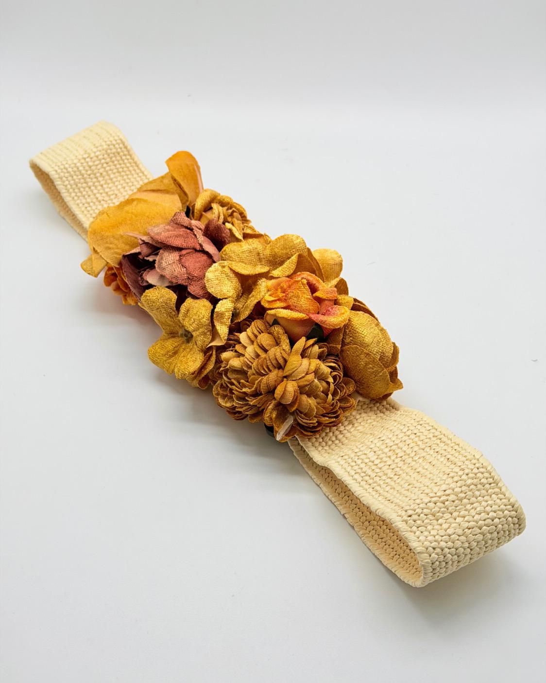 Cinturon de flores rafia BB551226