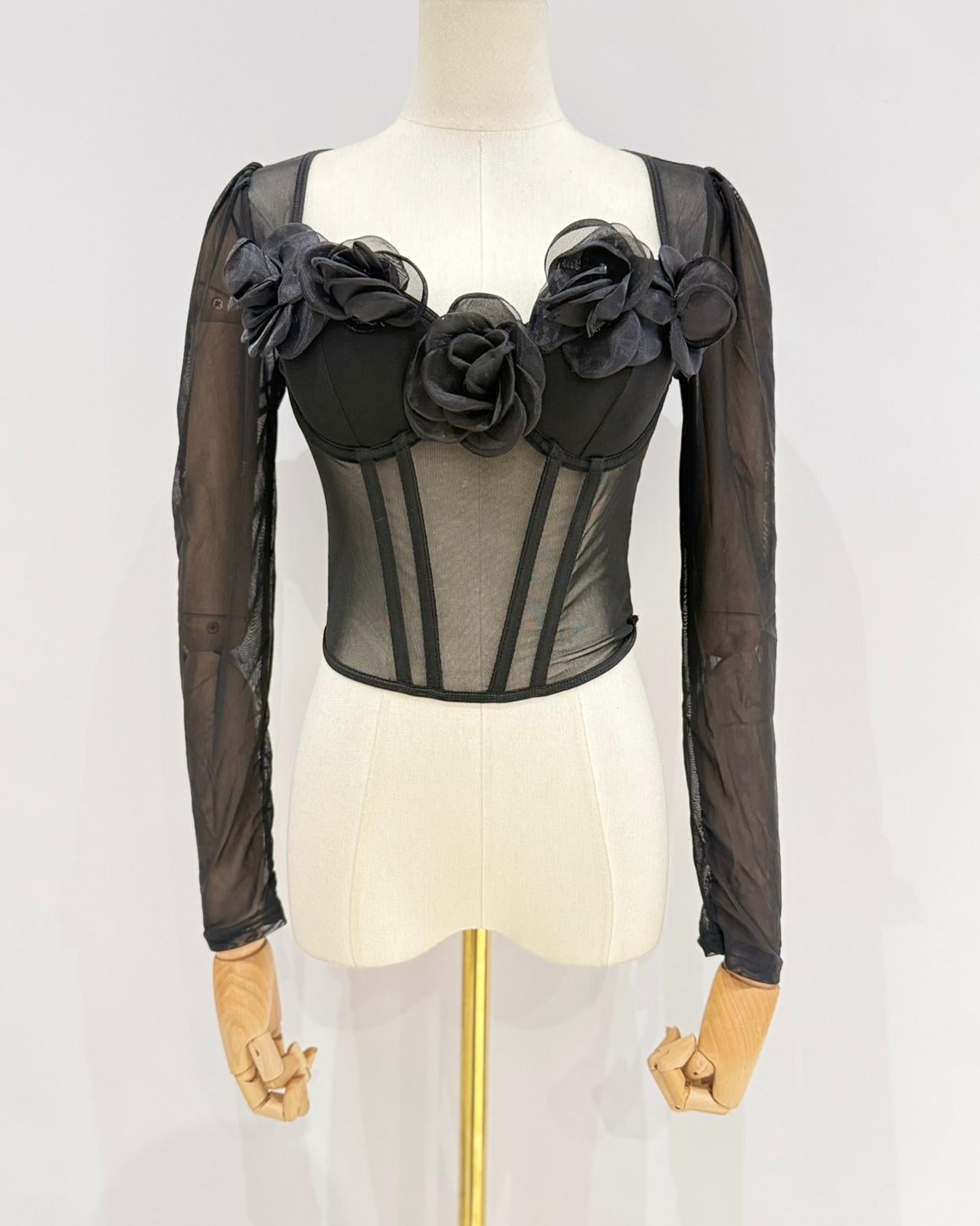 Top de flores manga larga WH1796