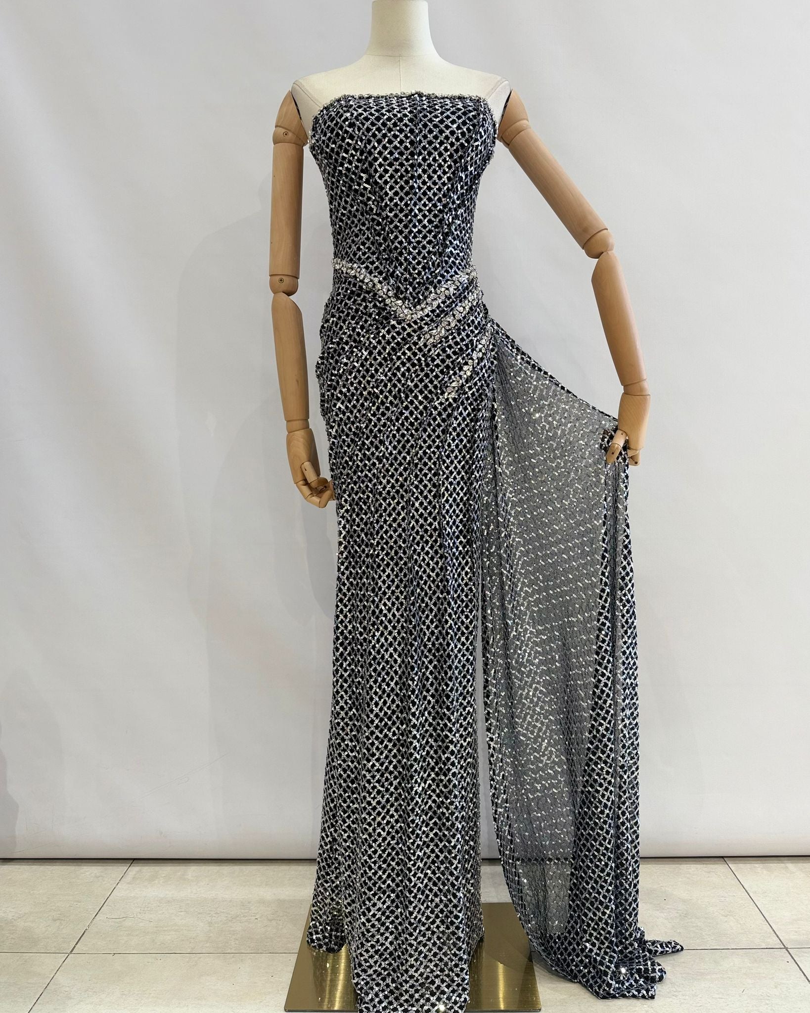 Vestido largo pedreria SLY8072