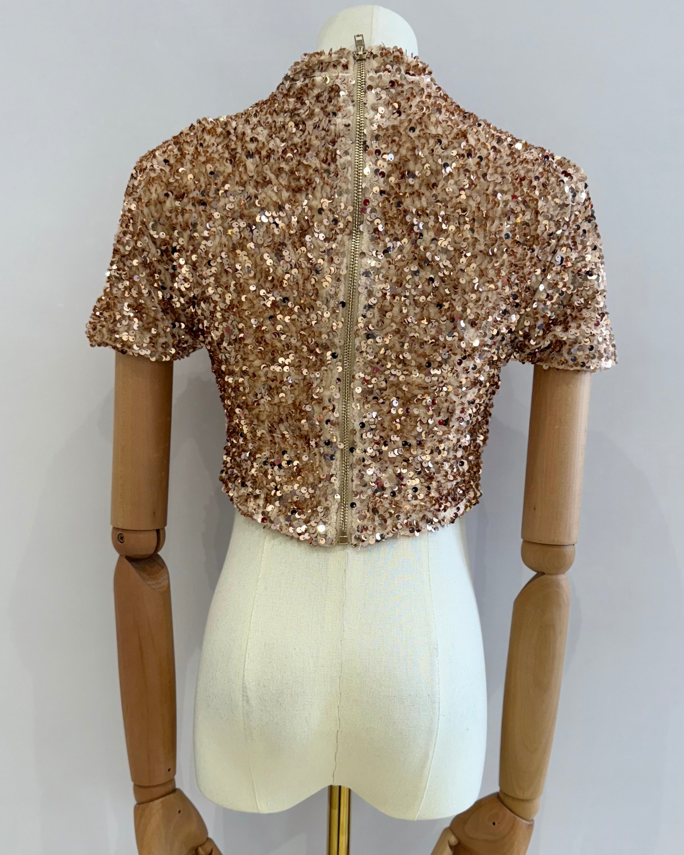 Sequin short sleeve top 22418