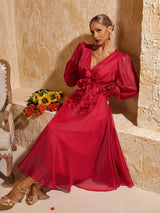 Vestido midi organza LYC0052