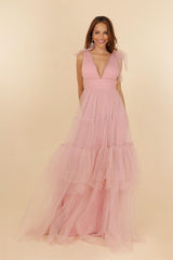 Vestido largo de tul 99139-A