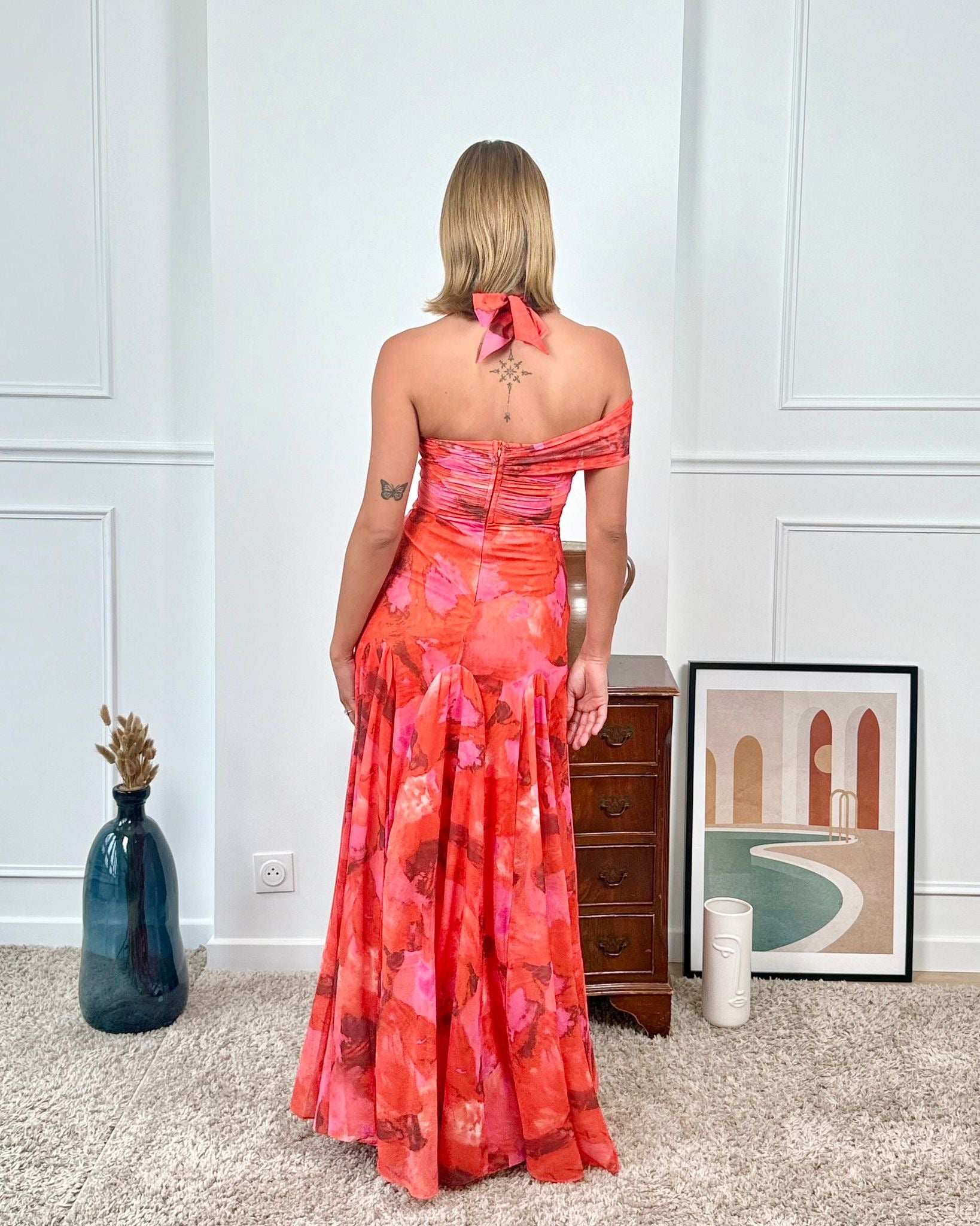 Vestido largo estampado 2678