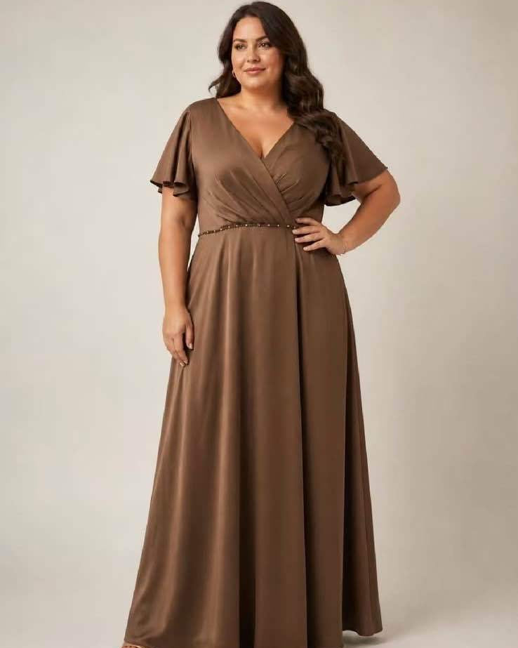 Long dress with sleeves R8307G