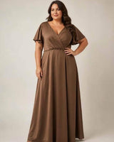 Long dress with sleeves R8307G
