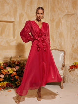 Vestido midi organza LYC0052