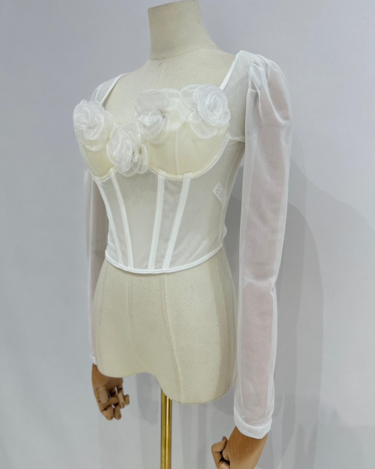 Top de flores manga larga WH1796