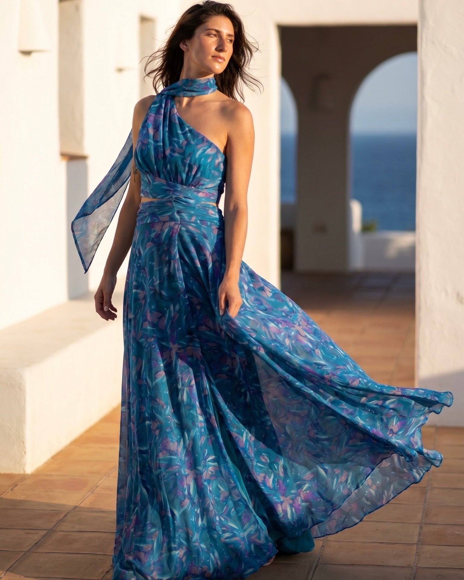 Vestido largo estampado 22393-2