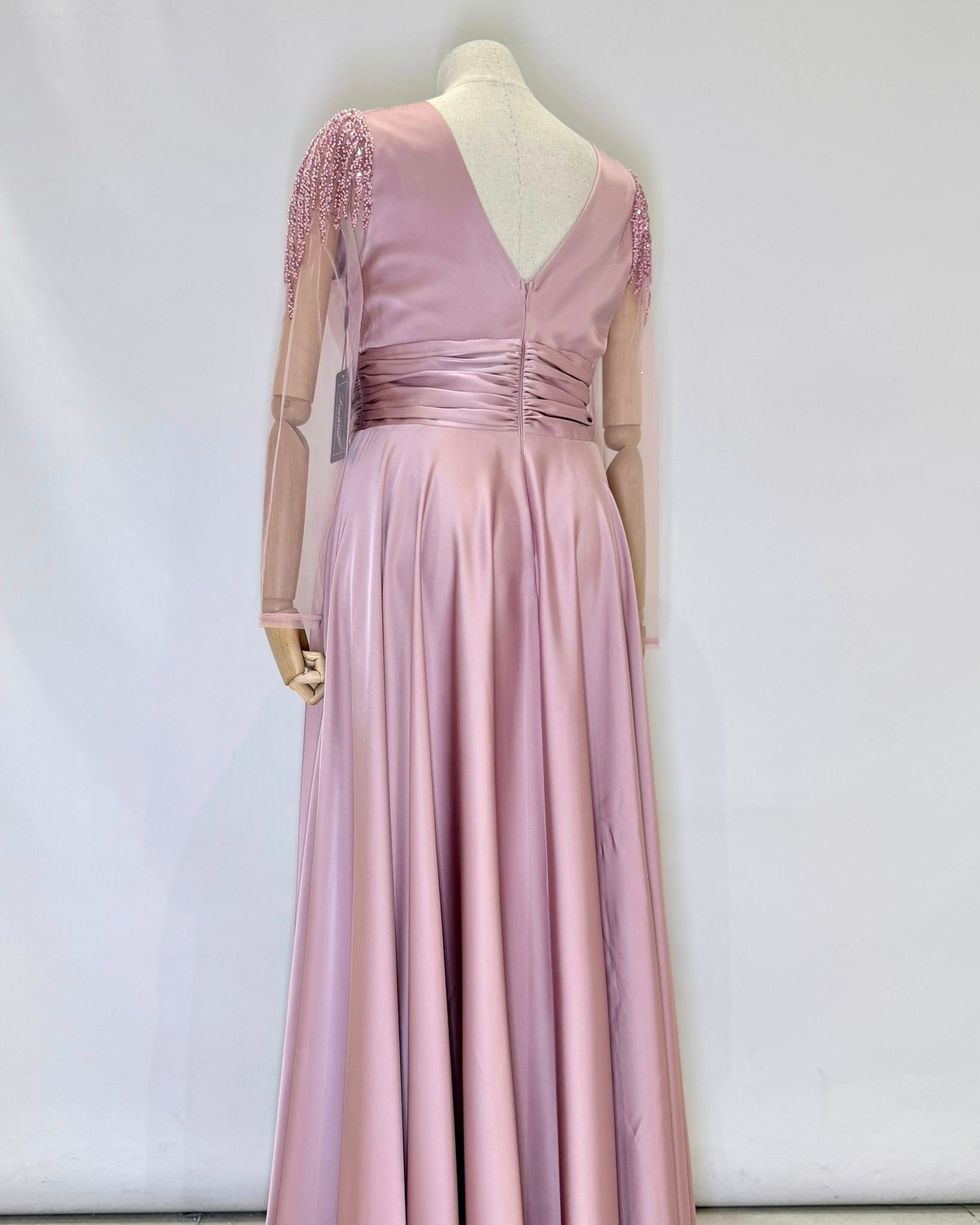 Vestido largo con mangas R8346