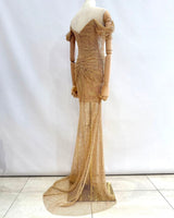 Vestido largo malla brillo TYS064