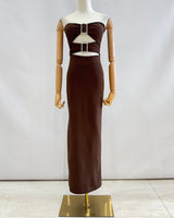 Vestido largo hebillas 43185