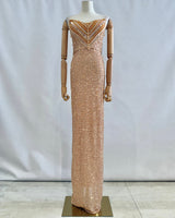 Vestido largo perlas TYS055