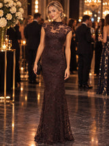 Vestido largo de lentejuelas 16088