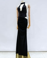 Vestido largo halter brillo 1757