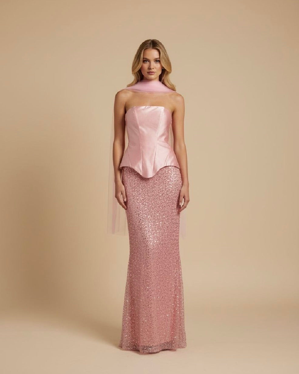 Conjunto falda y corset 2536