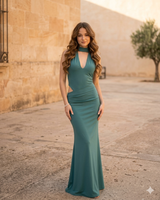 Vestido largo halter 19351