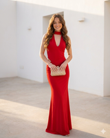 Vestido largo halter 19351