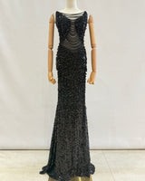 Vestido largo perlas TYS046