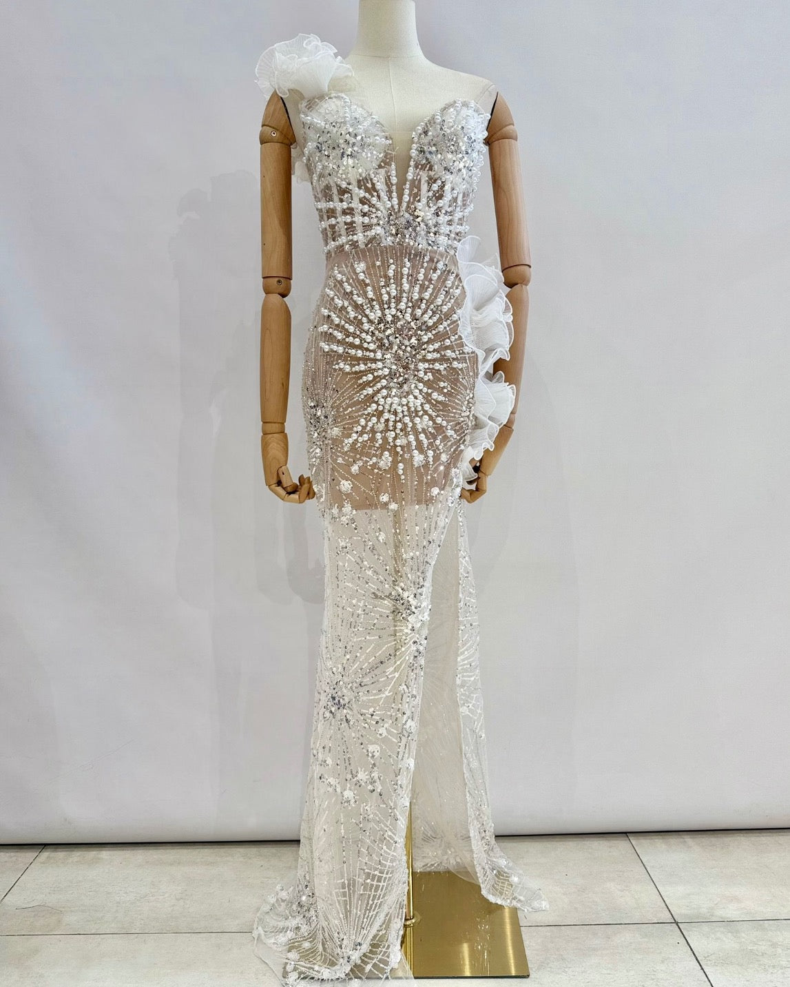 Vestido largo perlas LYS739