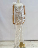Vestido largo perlas LYS739