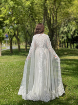 Long dress with sleeves and cape TL-36