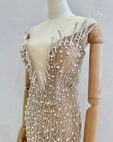 Vestido largo perlas TYS050