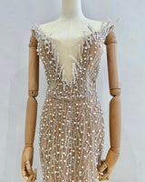 Vestido largo perlas TYS050