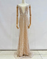 Vestido largo perlas TYS050