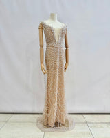Vestido largo perlas TYS050