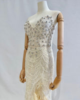 Vestido largo plumas TYS091