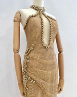 Vestido largo malla brillo TYS111