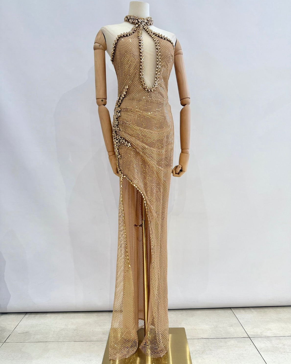 Vestido largo malla brillo TYS111