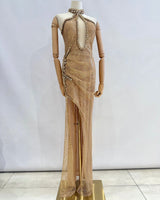 Vestido largo malla brillo TYS111