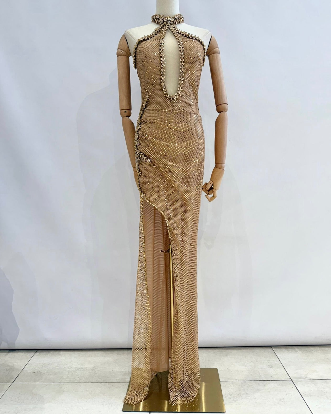 Vestido largo malla brillo TYS111