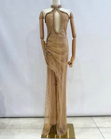 Vestido largo malla brillo TYS111