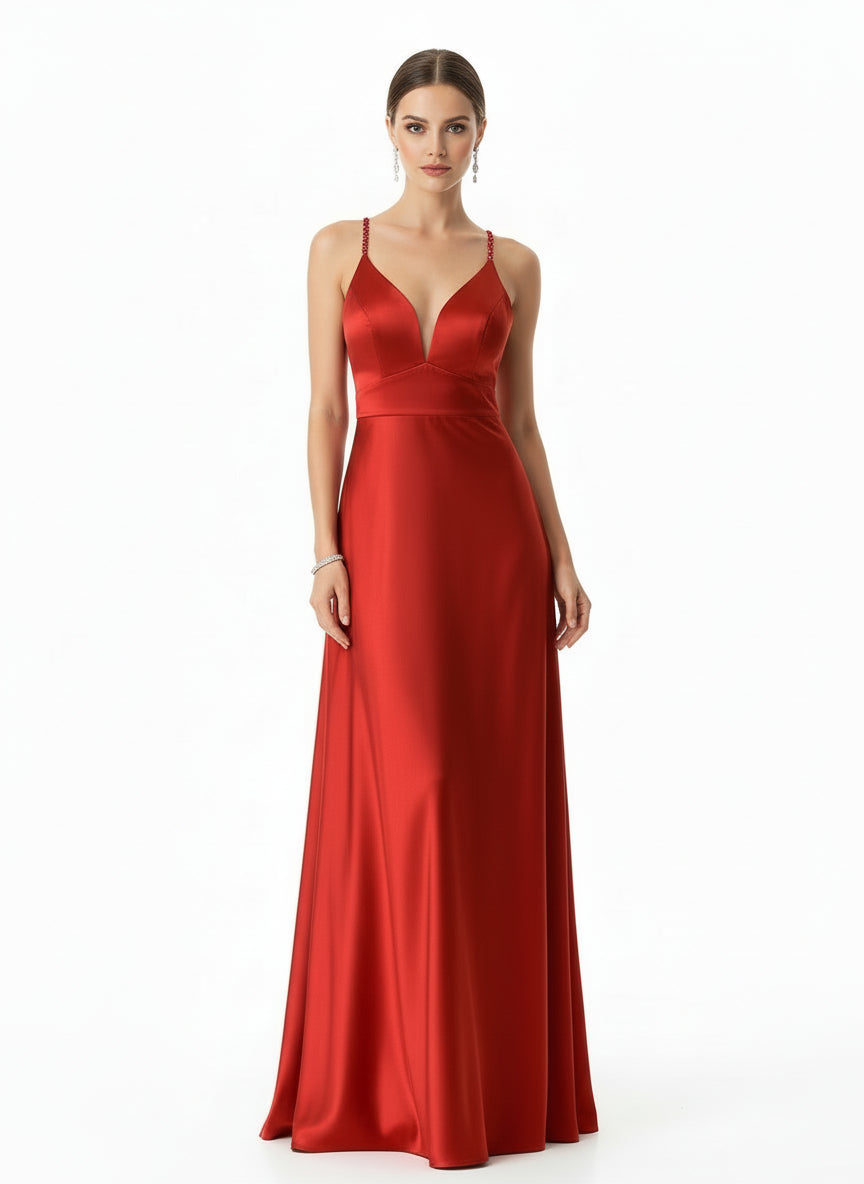 Vestido largo saten GP1441B