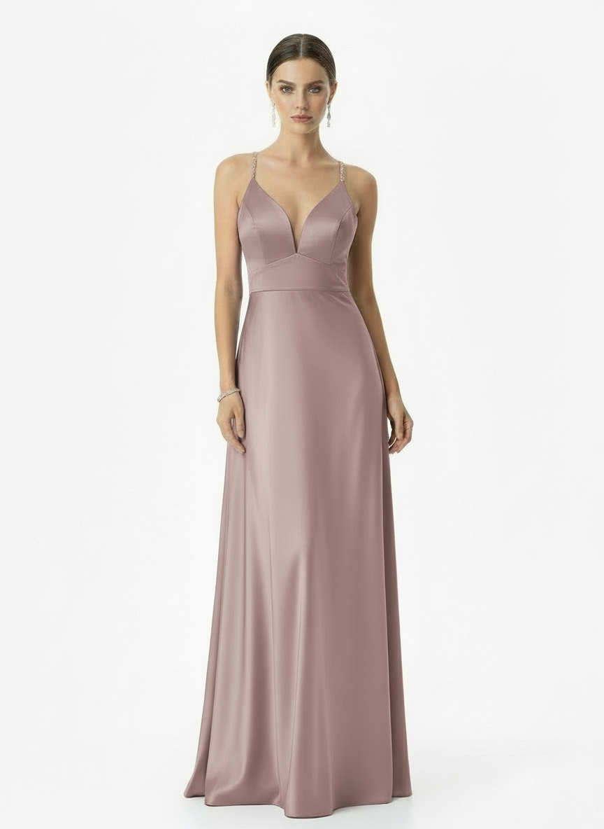 Vestido largo saten GP1441B