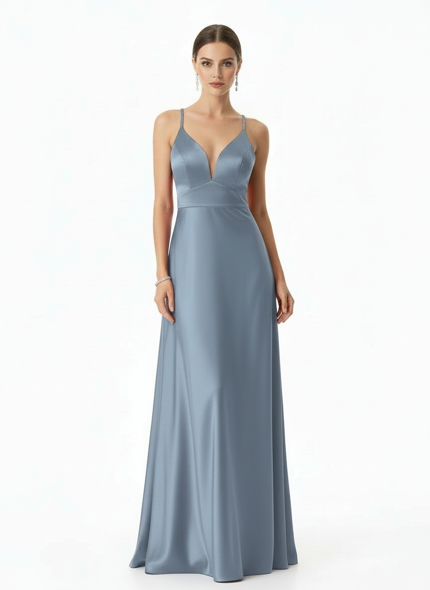 Vestido largo saten GP1441B