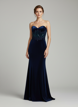 Long velvet dress F7072