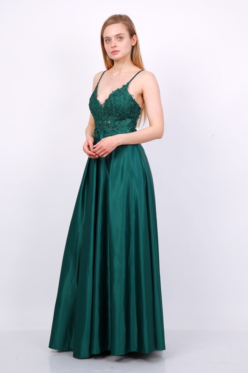 Long satin dress 9372