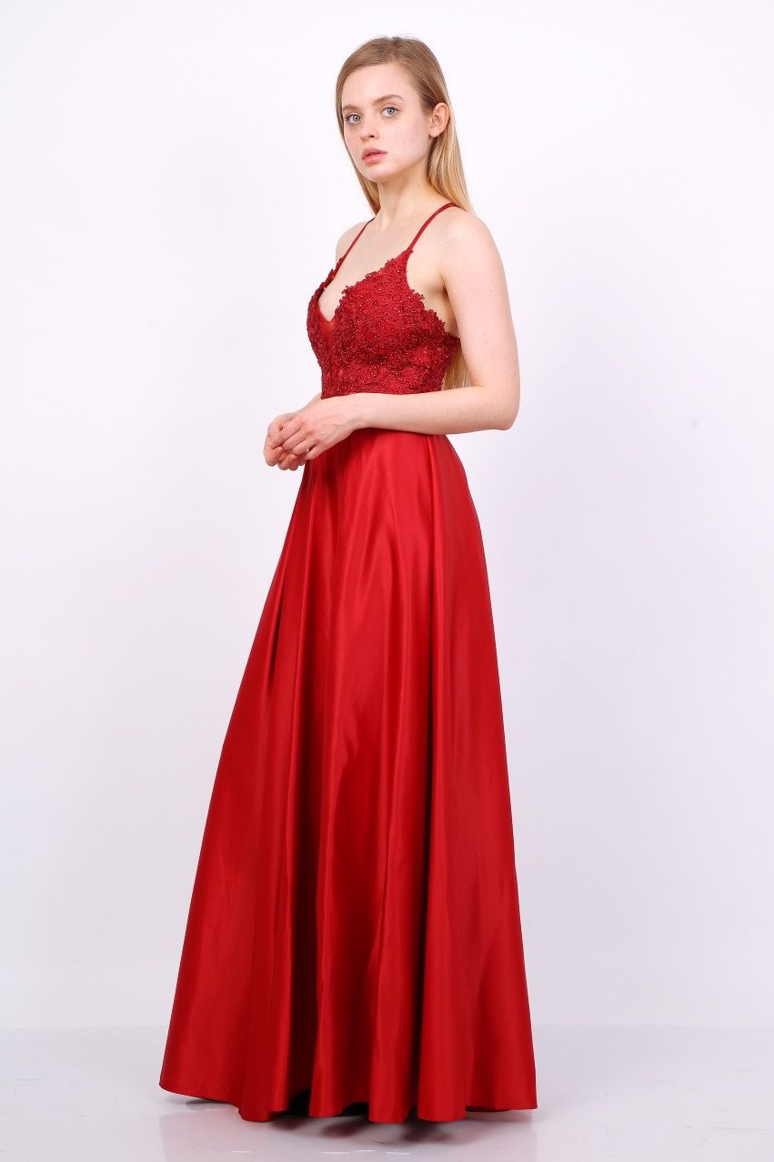 Long satin dress 9372