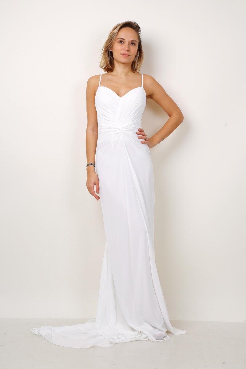 Vestido largo blanco F8042